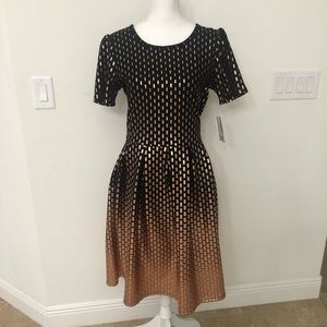Nwt Lularoe Amelia metallic bronze Dress sz XL